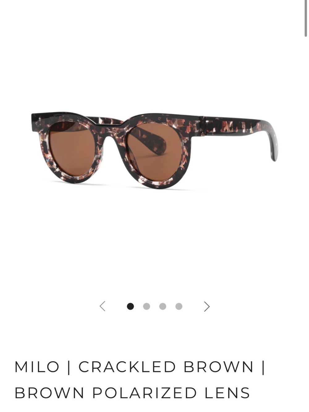 NWT - Ryan Simkhai Polarized Milo Crackled Brown Sunglasses with Brown Lens